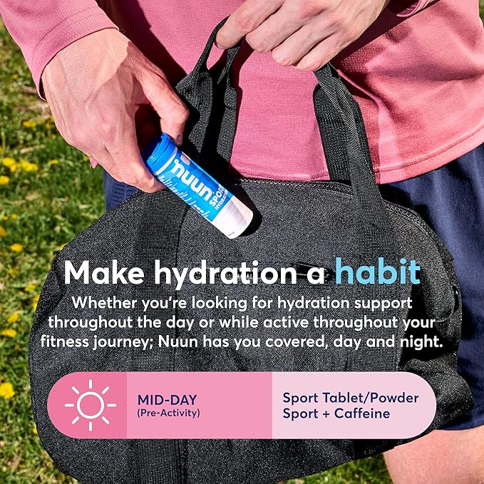 Nuun Sport Electrolyte Tablets with Magnesium, Calcium, Potassium, Chloride & Sodium, Gluten Free &