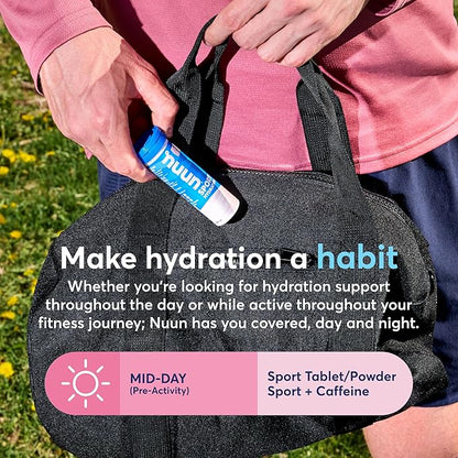 Nuun Sport Electrolyte Tablets with Magnesium, Calcium, Potassium, Chloride & Sodium, Gluten Free &