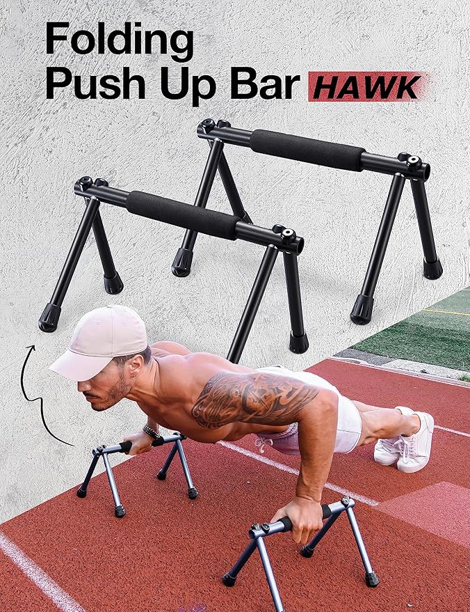 Push Up Bar ??Folding Dip Bar for Home Workout, Lightweight & Portable Strength Training Equipment