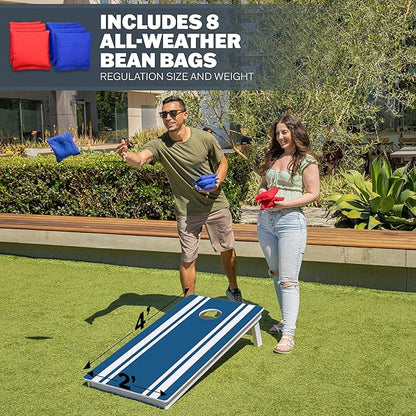 GoSports 4 x 2 ft Resort Collection All Weather Cornhole Boards - Choose Rustic, Beach, White DIY