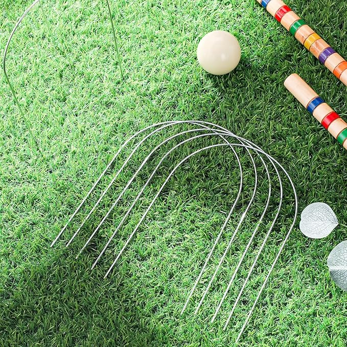 Deekin Set of 9 Croquet Wickets Replacement for Croquet Metal Hoops with Galvanized and Plastic
