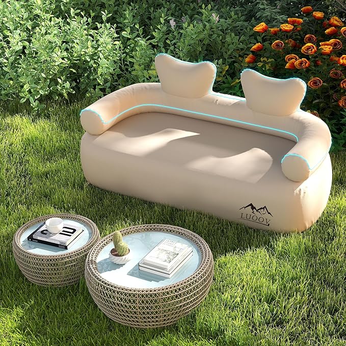 LUOOV Air Mattress Sofa Bed with Portable Air Pump,Folding Inflatable Sofa Camping Chair Couch