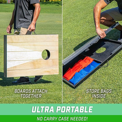 GoSports 3 x 2 ft Cornhole Board Set - Portable Outdoor Toss Game for Adults & Family - Includes