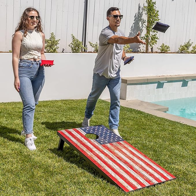 GoSports Portable Cornhole Sets, 8 Styles – Choose 4 x 2 ft or 3 x 2 ft - Boards Include 8 Bean