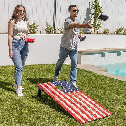 GoSports Portable Cornhole Sets, 8 Styles – Choose 4 x 2 ft or 3 x 2 ft - Boards Include 8 Bean