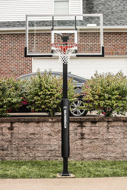 Silverback In-Ground Basketball Hoops, Adjustable Height Tempered Glass Backboard and Pro-Style