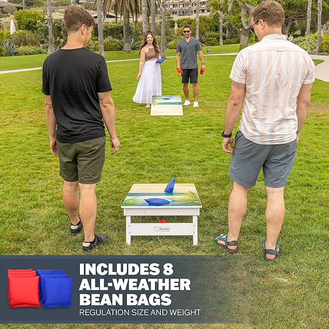 GoSports 4 x 2 ft Resort Collection All Weather Cornhole Boards - Choose Rustic, Beach, White DIY