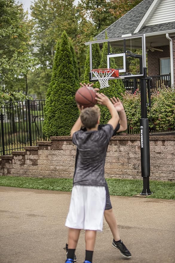 Silverback In-Ground Basketball Hoops, Adjustable Height Tempered Glass Backboard and Pro-Style