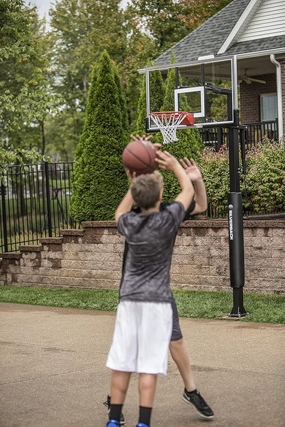 Silverback In-Ground Basketball Hoops, Adjustable Height Tempered Glass Backboard and Pro-Style