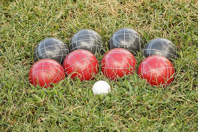 Triumph Sports Competition 100mm Resin Bocce Ball Outdoor Game Set with Carrying Bag for Easy