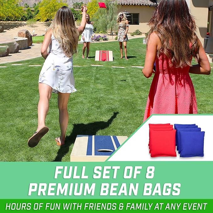 GoSports Portable Cornhole Sets, 8 Styles – Choose 4 x 2 ft or 3 x 2 ft - Boards Include 8 Bean