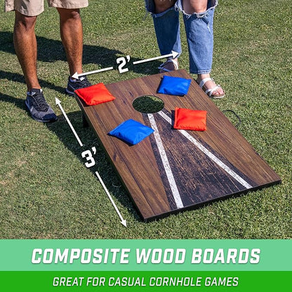 GoSports 3 x 2 ft Cornhole Board Set - Portable Outdoor Toss Game for Adults & Family - Includes
