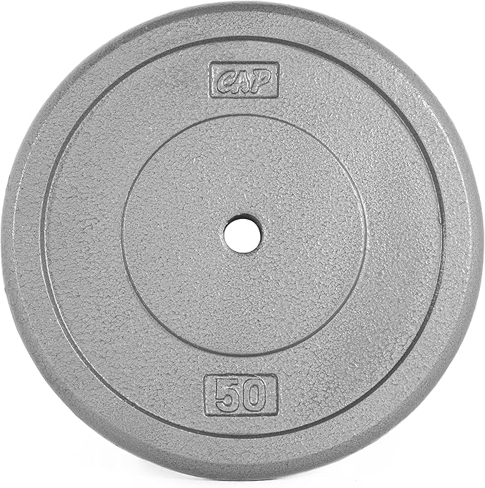 CAP Barbell Standard 1-Inch Cast Iron Weight Plates - Singles & Sets | 1.25-50 lbs | Multiple