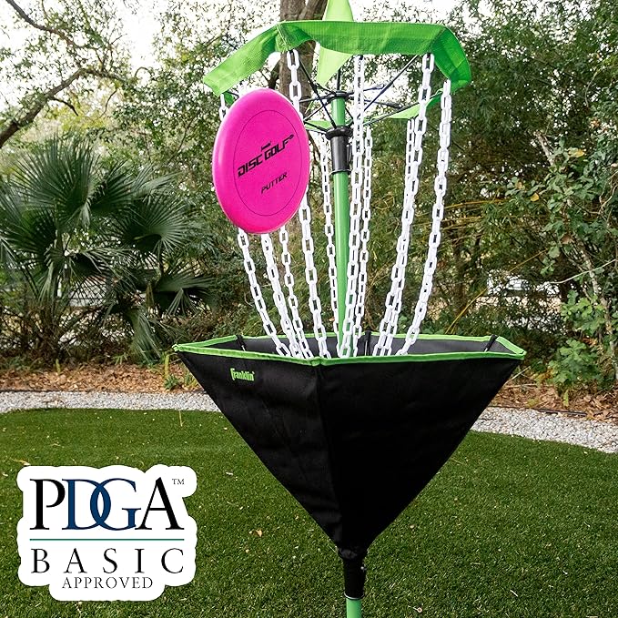 Franklin Sports Disc Golf Baskets - Portable Disc Golf Target with Chains Included - Disc Golf