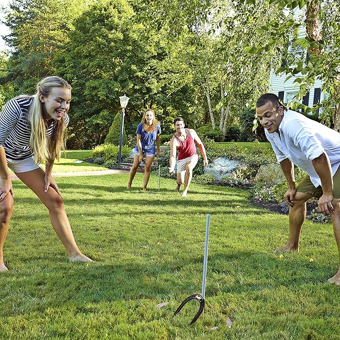 Franklin Sports Horseshoes Sets - Metal Horseshoe Game Sets for Adults + Kids - Official Weight