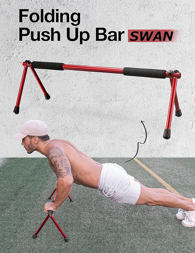 Push Up Bar ??Folding Dip Bar for Home Workout, Lightweight & Portable Strength Training Equipment