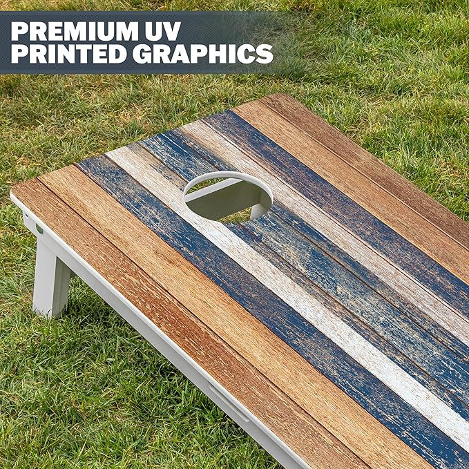 GoSports 4 x 2 ft Resort Collection All Weather Cornhole Boards - Choose Rustic, Beach, White DIY