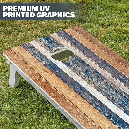 GoSports 4 x 2 ft Resort Collection All Weather Cornhole Boards - Choose Rustic, Beach, White DIY