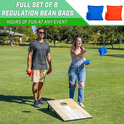 GoSports 3 x 2 ft Cornhole Board Set - Portable Outdoor Toss Game for Adults & Family - Includes