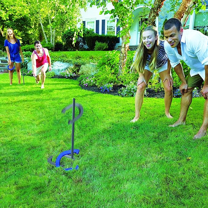 Franklin Sports Horseshoes Sets - Metal Horseshoe Game Sets for Adults + Kids - Official Weight